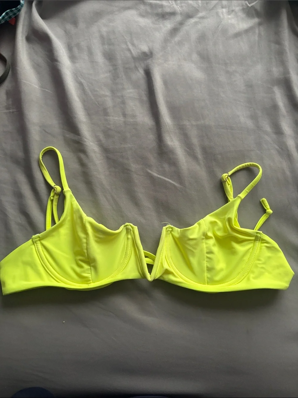 neon yellow bikini top *